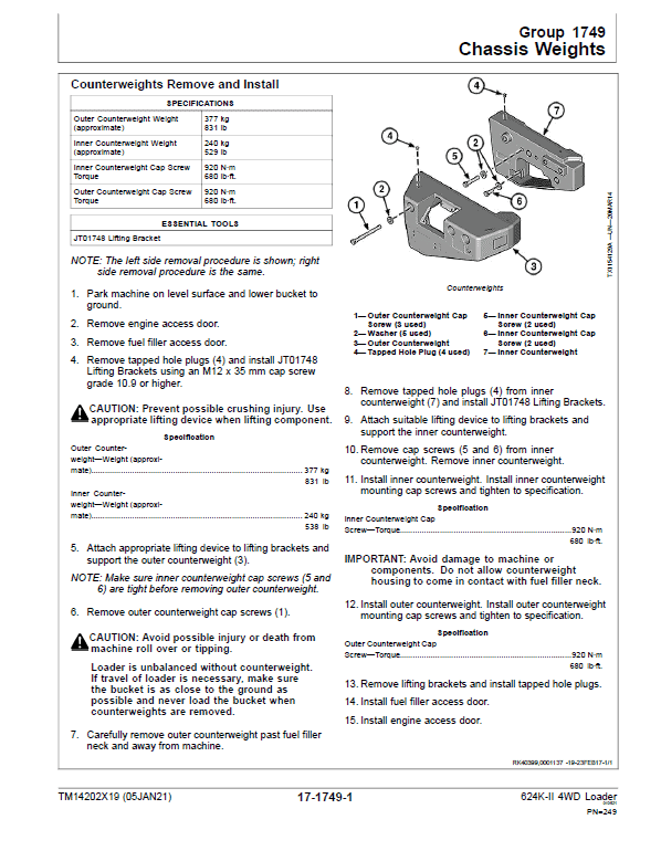 John Deere 624K-II 4WD Loader Technical Manual (S.N after C001001 & D001001 -) Workshop Guide