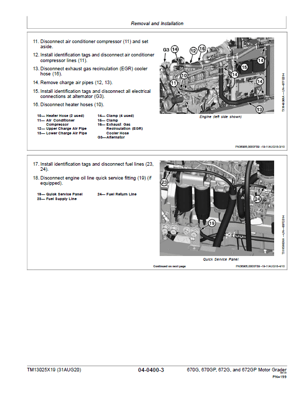 John Deere 670G, 670GP, 672G, 672GP Grader Technical Manual (S.N F656526 -F678817) Workshop Guide