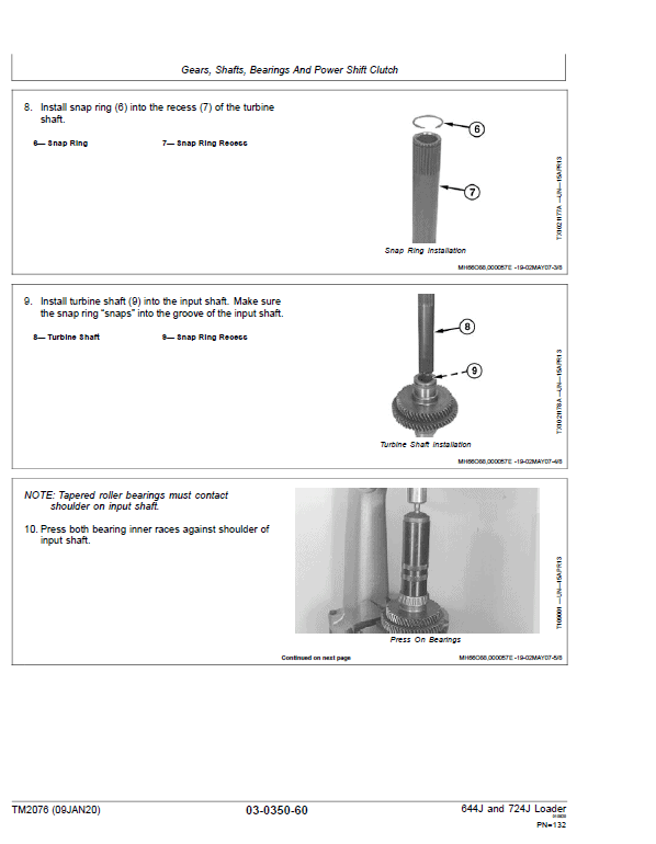 John Deere 644J, 724J 4WD Loader Repair Technical Manual (S.N before – 611231) Workshop Guide