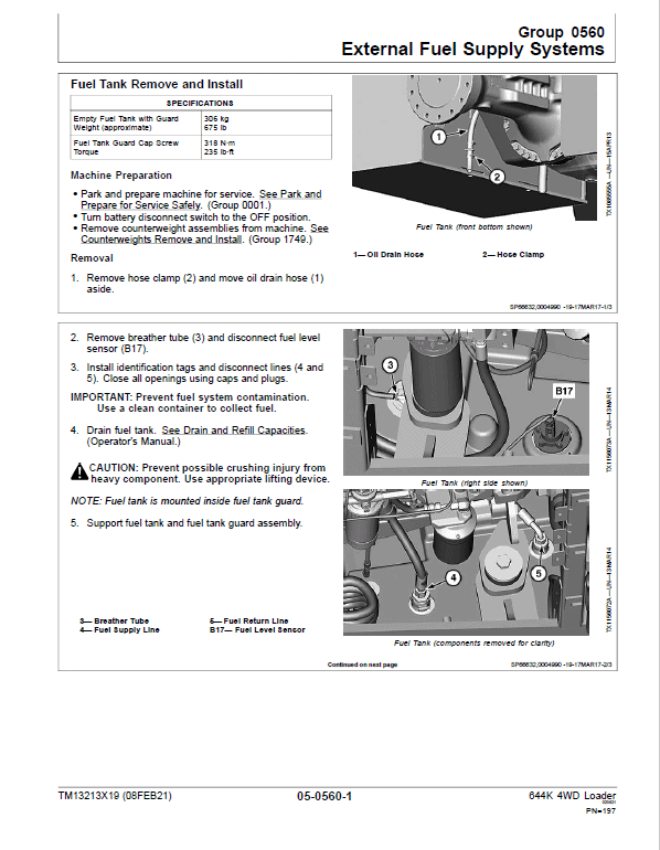 John Deere 644K 4WD Loader Technical Manual (S.N. after C000001 & D000001 – ) Workshop Guide