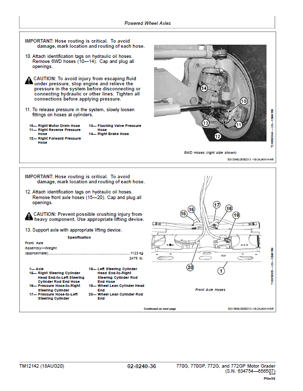 John Deere 770G, 770GP, 772G, 772GP Grader Manual (S.N 634754 – 656507 & Engines W01, W04) Workshop Guide