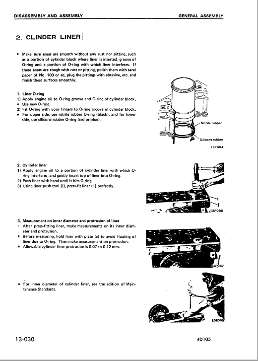 Komatsu 4D105-3, S4D105-3 Diesel Engine Service Manual Workshop Guide