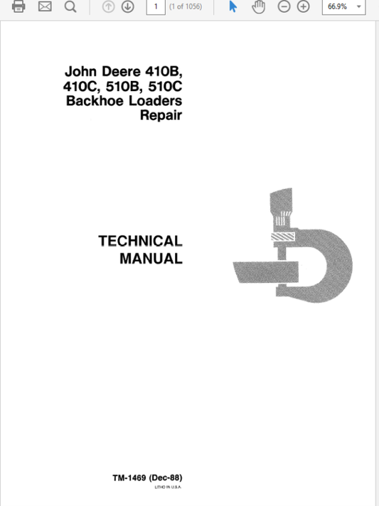 John Deere 410B, 410C, 510B, 510C Backhoe Loader Technical Manual Workshop Guide