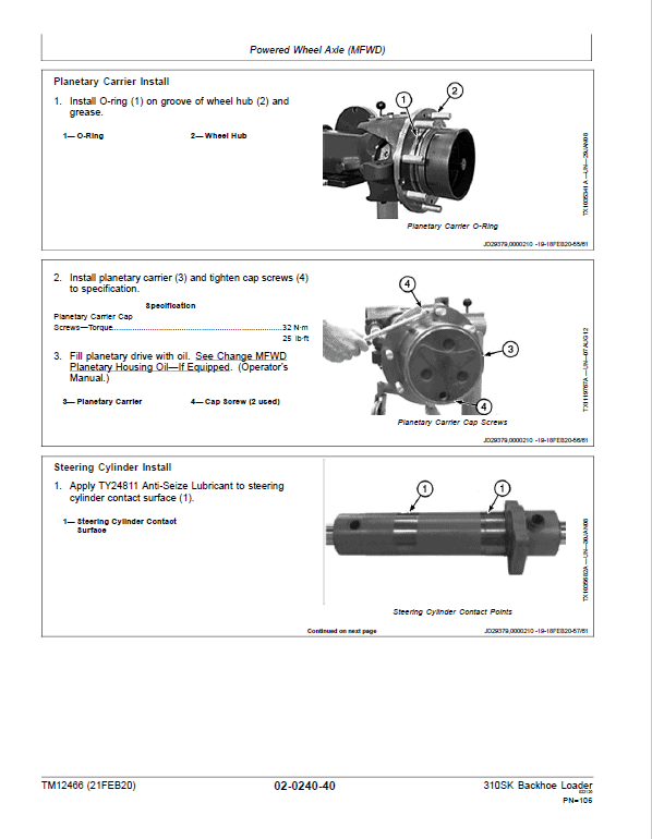 John Deere 310SK Backhoe Loader Repair Technical Manual (S.N after C219607 & D219607 – ) Workshop Guide