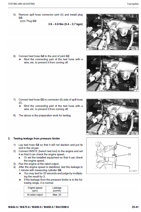 Komatsu WA65-6, WA70-6, WA80-6, WA90-6, WA100M-6 Loader Service Manual Workshop Guide