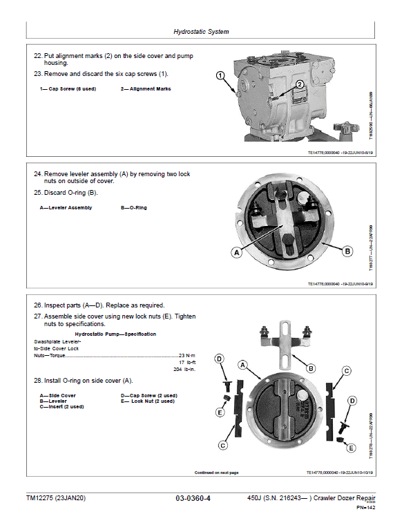 John Deere 450J Crawler Dozer Technical Manual (SN. from 216243) Workshop Guide