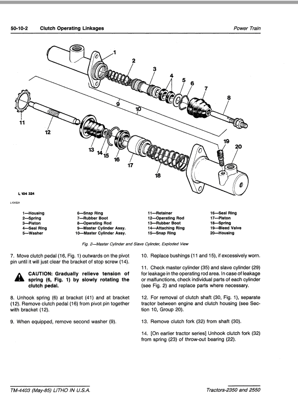 John Deere 2350, 2550 Tractors Repair Technical Manual Workshop Guide