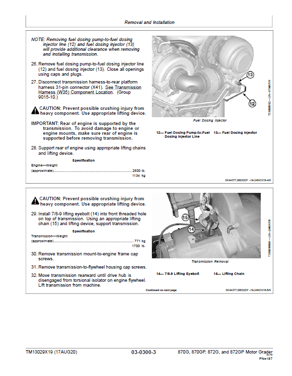 John Deere 870G, 870GP, 872G, 872GP Grader Technical Manual (S.N F656526 -F678817) Workshop Guide