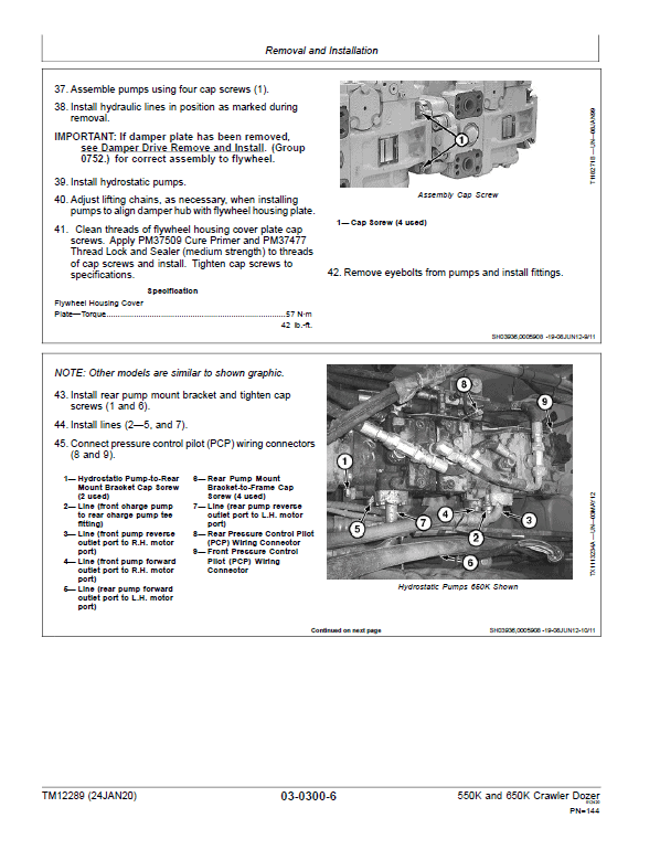 John Deere 550K, 650K Crawler Dozer Technical Manual (SN. from E216396-E275533) Workshop Guide
