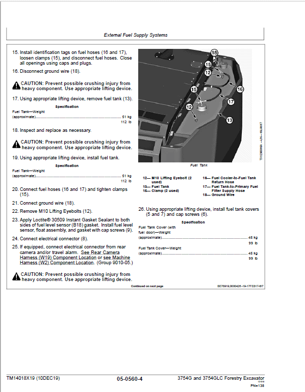 John Deere 3754G, 3754GLC Swing Excavator Repair Technical Manual (S.N after D371001 – ) Workshop Guide