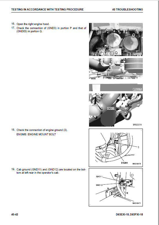 Komatsu D65EXi-18, D65PXi-18 Dozer Service Manual Workshop Guide
