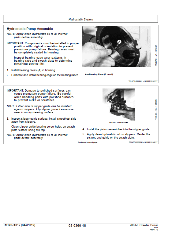 John Deere 700J-II Crawler Dozer Technical Manual (SN. from D000001 – D306725) Workshop Guide