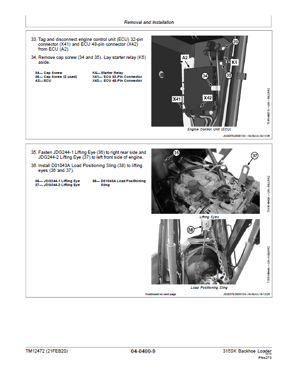 John Deere 315SK Backhoe Loader Repair Technical Manual (S.N after C229820 & D219607 – ) Workshop Guide