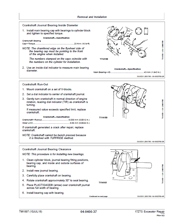 John Deere 17ZTS Excavator Repair Technical Manual Workshop Guide