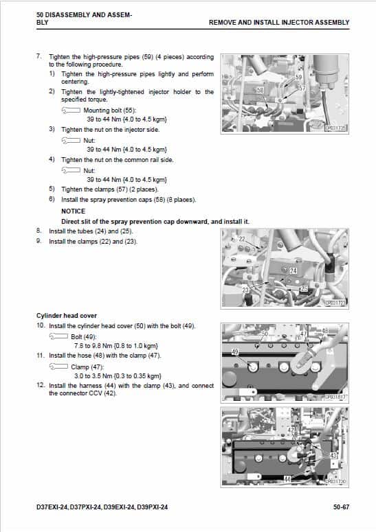 Komatsu D37EXi-24, D37PXi-24, D39EXi-24, D39PXi-24 Dozer Service Manual Workshop Guide