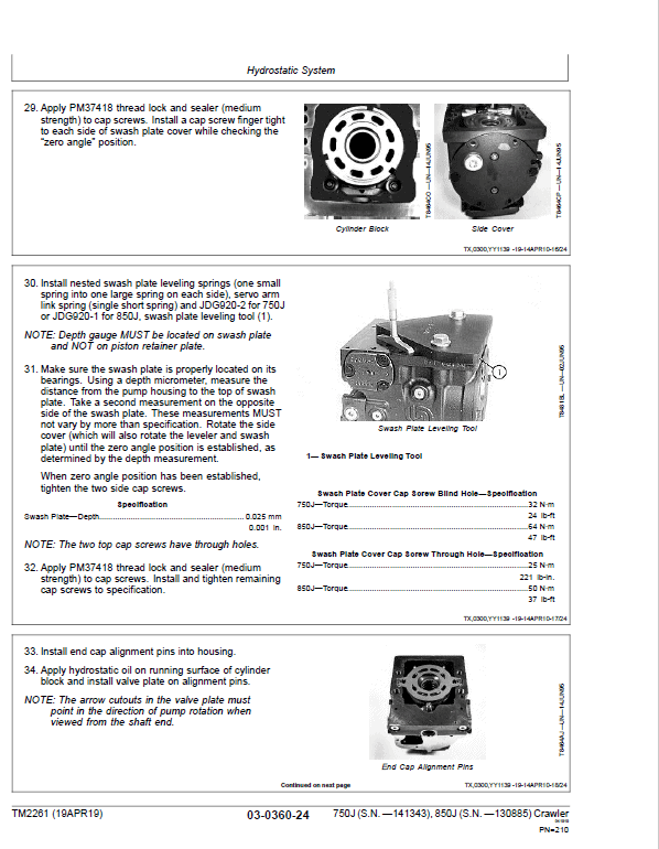 John Deere 750J, 850J Crawler Dozer Technical Manual (S.N. before 130885) Workshop Guide