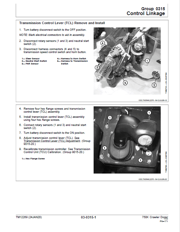 John Deere 750K Crawler Dozer Technical Manual (SN. from E216966 – E270478) Workshop Guide