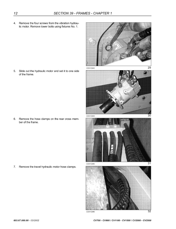 New Holland CV1500, CV2000, CV2500 Compactor Service Manual Workshop Guide