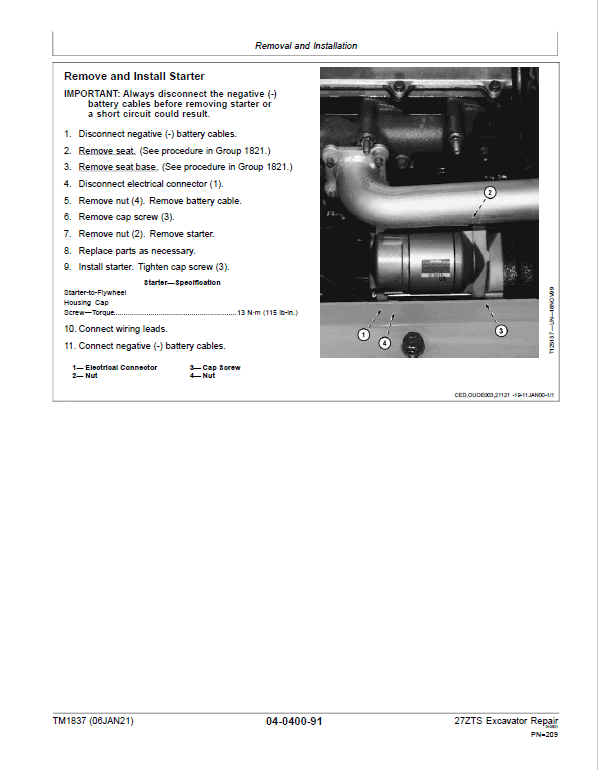 John Deere 27ZTS Excavator Repair Technical Manual Workshop Guide
