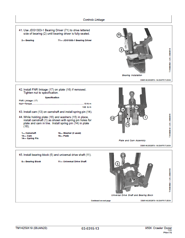 John Deere 950K Crawler Dozer Technical Manual (SN. from C310401 – 338999) Workshop Guide
