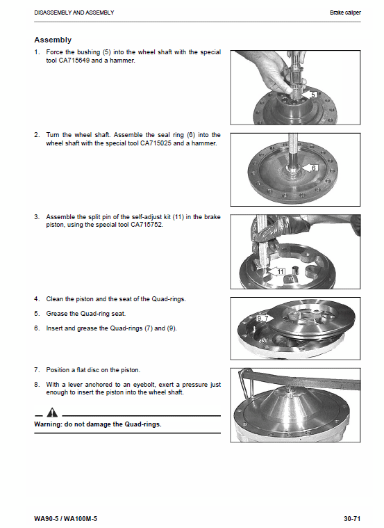 Komatsu WA90-5, WA100M-5 Wheel Loader Service Manual Workshop Guide