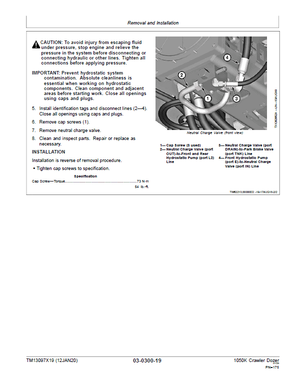John Deere 1050K Crawler Dozer Technical Manual (SN. from F268234 – F318801) Workshop Guide