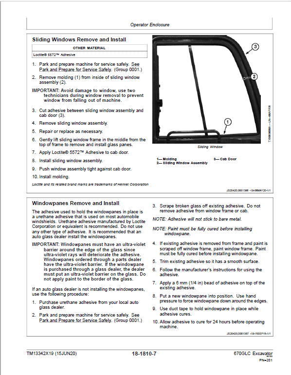 John Deere 670GLC Excavator Repair Technical Manual (S.N after F690001 – ) Workshop Guide