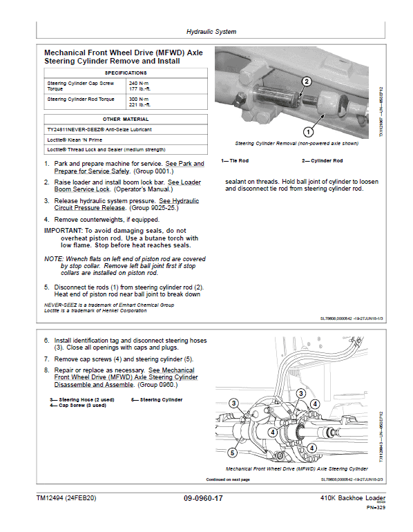 John Deere 410K Backhoe Loader Repair Technical Manual (S.N after E219607 – ) Workshop Guide
