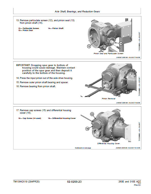 John Deere 260E and 310E Articulated Dump Truck Technical Manual (SN. from F677827) Workshop Guide