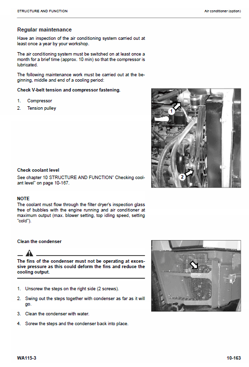 Komatsu WA115-3 Wheel Loader Service Manual Workshop Guide
