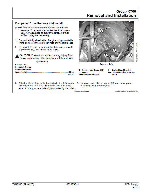 John Deere 324J Loader Repair Technical Manual Workshop Guide
