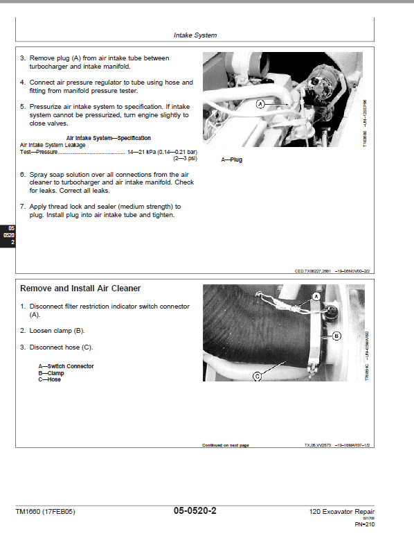 John Deere 120 Excavator Repair Technical Manual Workshop Guide