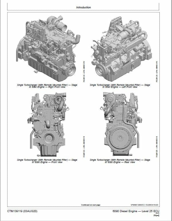 John Deere 6090 Diesel Engine Level 25 ECU Component Technical Manual (CTM139119) Workshop Guide