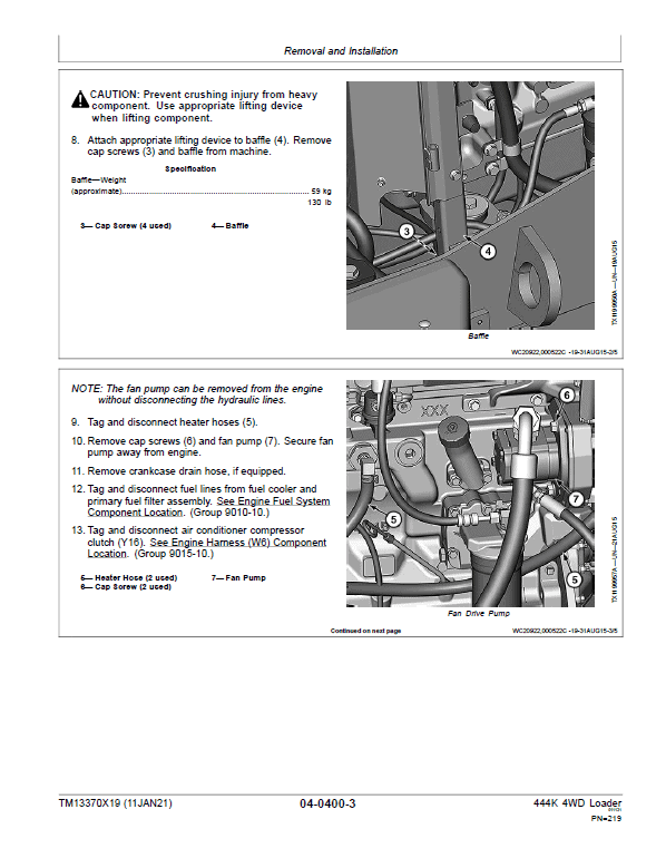 John Deere 444K 4WD Loader Technical Manual (SN. from D670308) Workshop Guide
