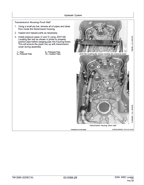John Deere 524K 4WD Loader Technical Manual (SN. D642246 – D670307) Workshop Guide