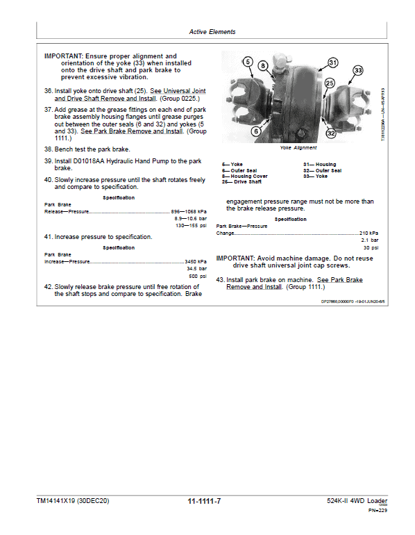 John Deere 524K-II 4WD Loader Technical Manual (SN. from D677549) Workshop Guide