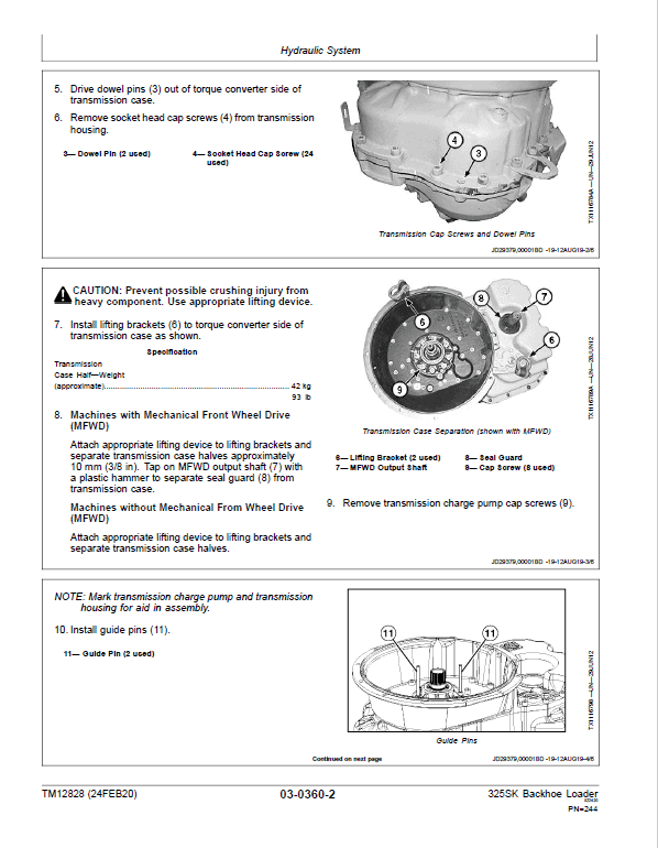 John Deere 325K Backhoe Loader Repair Technical Manual (S.N after C235589 – ) Workshop Guide