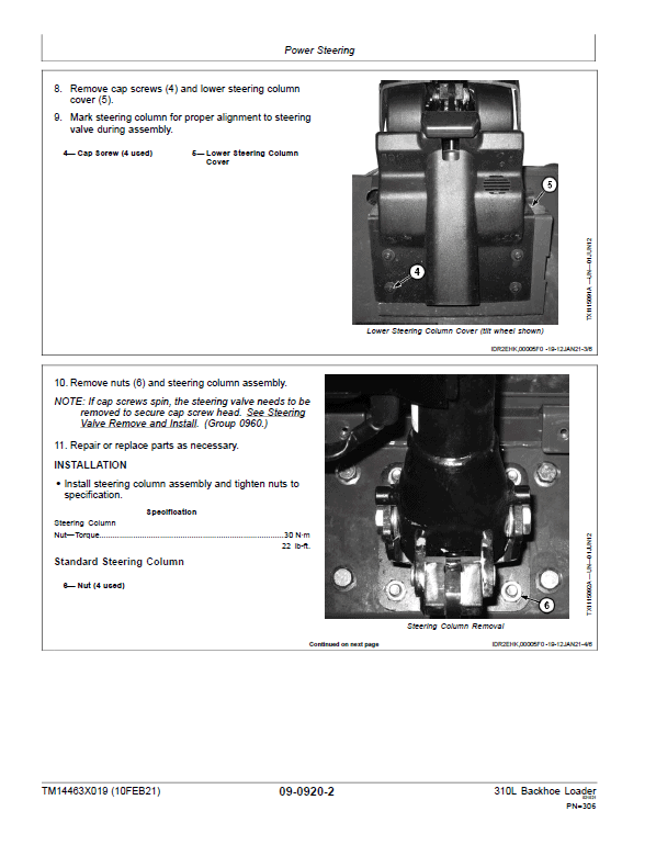 John Deere 310L Backhoe Loader Repair Technical Manual (S.N after C390996 & D390996 – ) Workshop Guide