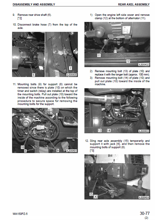 Komatsu WA150PZ-5 Wheel Loader Service Manual Workshop Guide