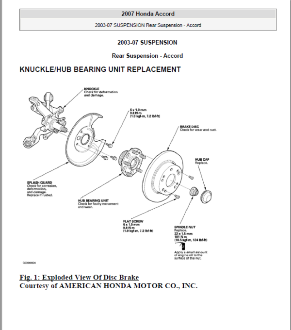 HONDA ACCORD 2003, 2004, 2005, 2006, 2007 Workshop Repair Manual Workshop Guide