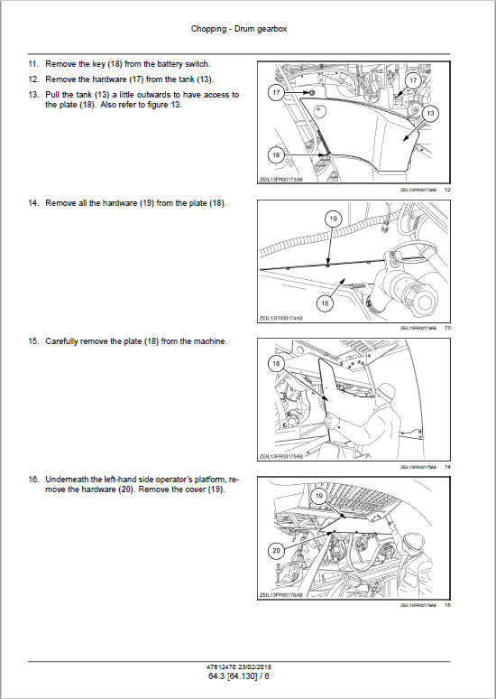 New Holland FR450, FR500, FR600, FR700 Forage Harvester Repair Service Manual Workshop Guide