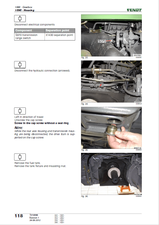 Fendt 309, 310, 311, 312, 313 Vario SCR (3b) Tractors Workshop Repair Manual Workshop Guide