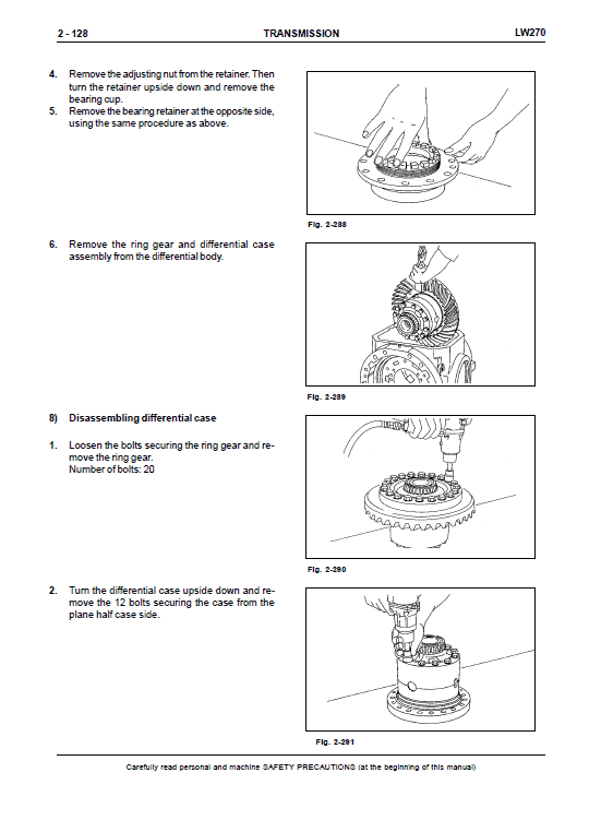 New Holland LW270 Wheel Loaders Service Manual Workshop Guide