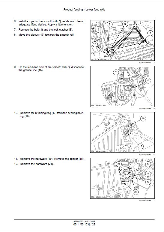 New Holland FR480, FR550, FR650, FR780, FR850, FR850 Forage Harvester Service Manual Workshop Guide