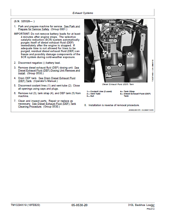 John Deere 310L Backhoe Loader Repair Technical Manual (S.N F273920 – F390995) Workshop Guide