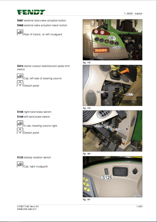 Fendt 512, 513, 514, 516 Vario S4 Tractors Workshop Repair Manual Workshop Guide