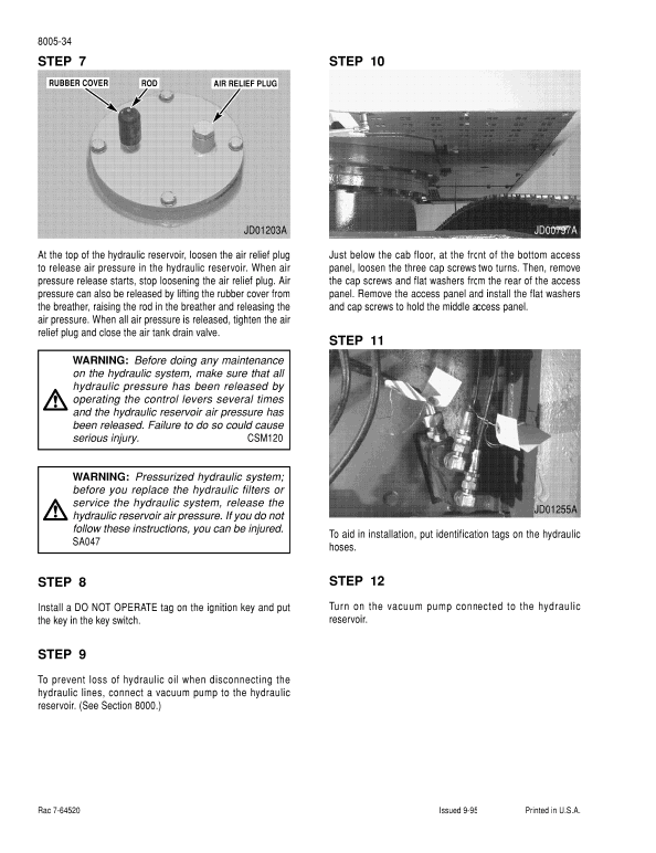 Case 9050B Excavator Service Manual Workshop Guide
