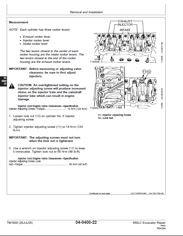 John Deere 550LC Excavator Repair Technical Manual Workshop Guide