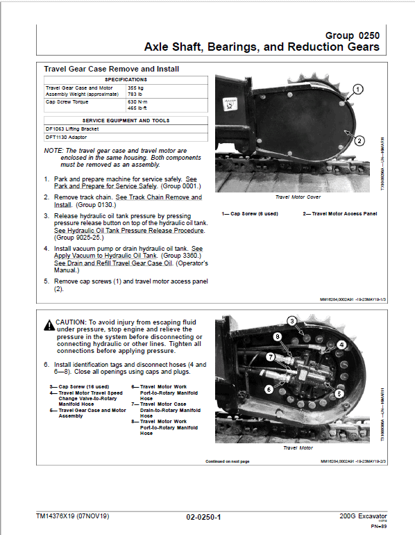 John Deere 200G Excavator Repair Technical Manual (S.N after D020101 – ) Workshop Guide