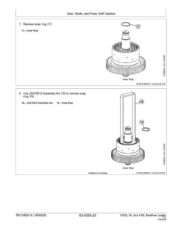 John Deere 310SL HL, 410L Backhoe Loader Technical Manual (S.N F273920 -F390995) Workshop Guide